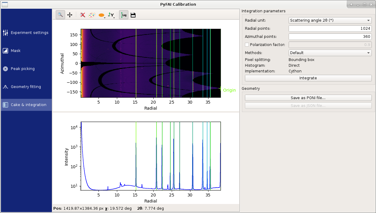 Azimuthal integration